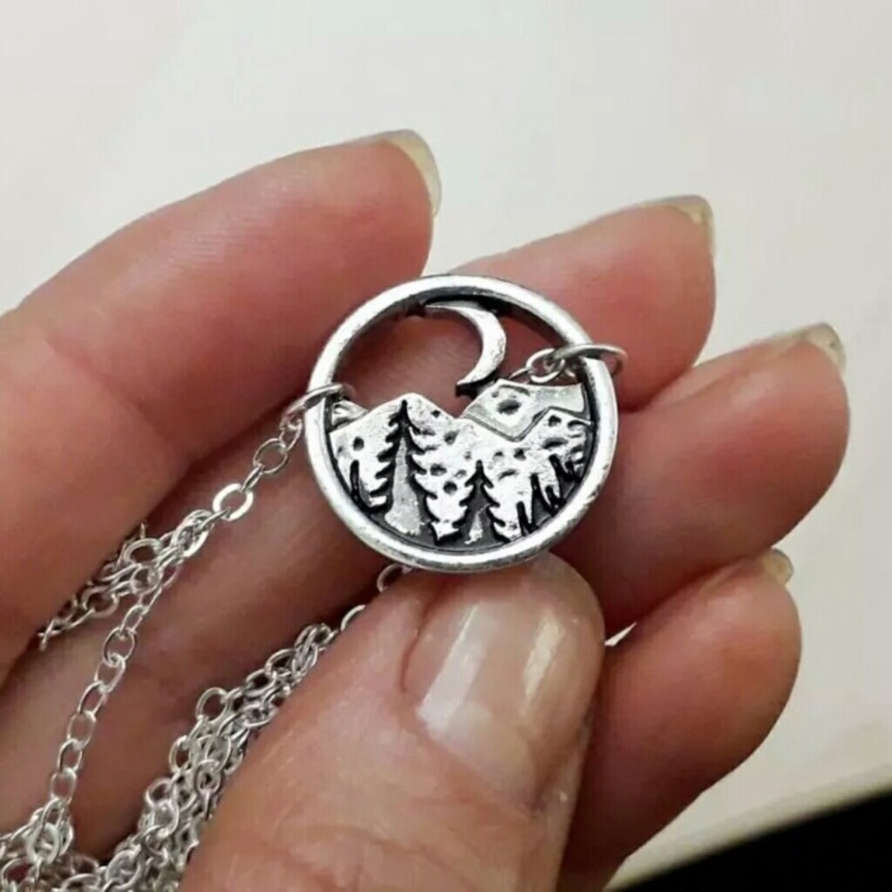 Rustic Moon Scene Necklace - Picture 2 of 6